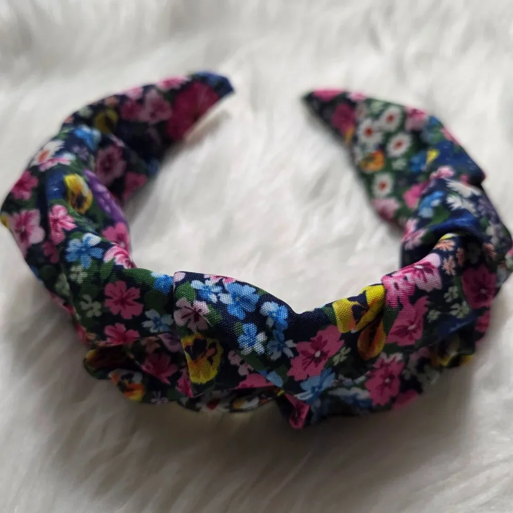 Floral & Faux Leather Headband Set